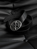 「IRIS」Silver-Plated Iris Leather Belt Set
