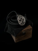 「IRIS」Silver-Plated Iris Leather Belt Set