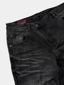 「ABYSM」Blackened Distressed Straight-Leg Jeans