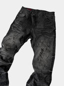「ABYSM」Blackened Distressed Straight-Leg Jeans