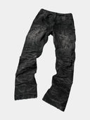 「ABYSM」Blackened Distressed Straight-Leg Jeans