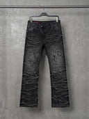 「ABYSM」Blackened Distressed Straight-Leg Jeans