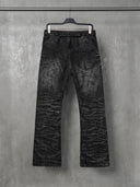 「ABYSM」Blackened Distressed Straight-Leg Jeans