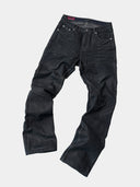 「LECTION」Laser-Patterned Waxed Spiral Jeans