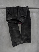 「NIGHTMARE」Silver-Waxed Stretch Curved-Leg Jeans