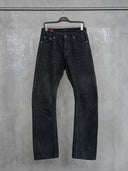「LECTION」Laser-Patterned Waxed Spiral Jeans