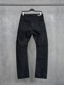 「LECTION」Laser-Patterned Waxed Spiral Jeans