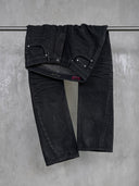 「LECTION」Laser-Patterned Waxed Spiral Jeans