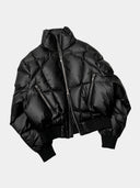 「BLACK MIRROR」Radiating Panel Stand-Collar Down Jacket