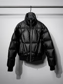 「BLACK MIRROR」Radiating Panel Stand-Collar Down Jacket