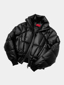 「BLACK MIRROR」Radiating Panel Stand-Collar Down Jacket