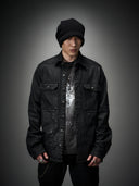 「VENOM」Waxed Structured-Shoulder Denim Shirt