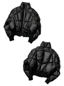 「BLACK MIRROR」Radiating Panel Stand-Collar Down Jacket
