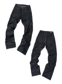 「LECTION」Laser-Patterned Waxed Spiral Jeans